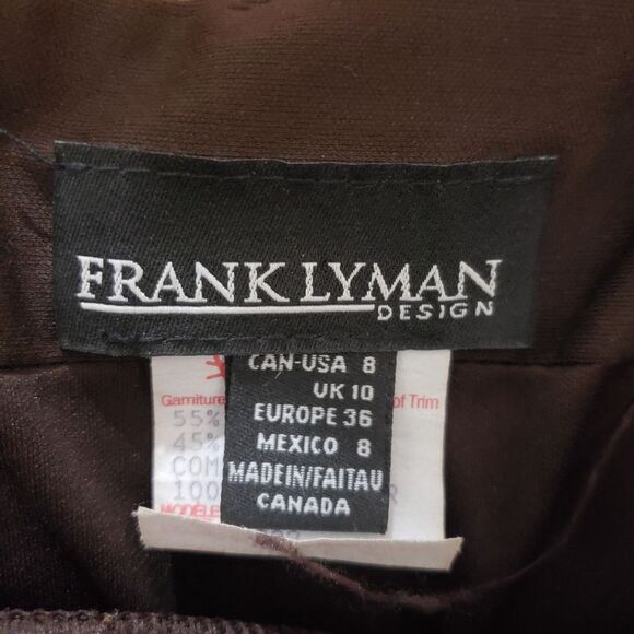 Frank Lyman Size 8 Medium Green Brown Silk Sleeveless Halter Dress - Picture 5 of 11